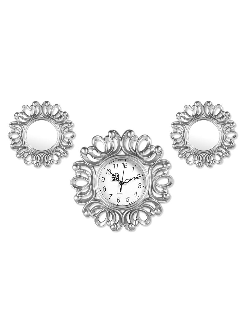 Decorhills Creative Modern Wall Clock Silver | Large Decorative Silent Wall Clock for Living Room Bedroom Office Hotel | Premium Minimalist Home Wall Decor - Image 3